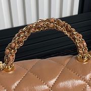 Chanel Flap Bag Top Handle Caramel Lambskin 25cm - 5