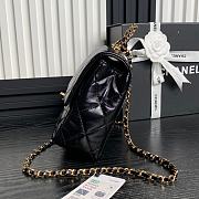 Chanel Flap Bag Top Handle Black Lambskin 25cm - 5