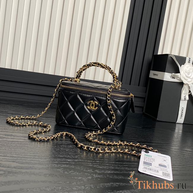 Chanel Vanity Top Handle Black Lambskin 17cm - 1