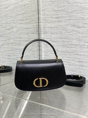 Dior Small 30 Montaigne Top Handle Bag Black Calfskin 19 x 9 x 8 cm