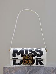 Dior Flap Bag White Black Miss Dior Graffiti Printed 22 x 11 x 6 cm - 1