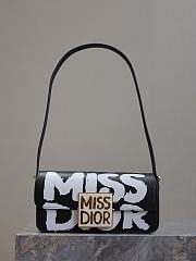 Dior Flap Bag Black White Miss Dior Graffiti Printed 22 x 11 x 6 cm - 1