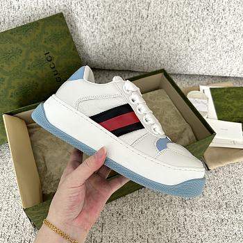 Gucci Sneaker With Web White Blue