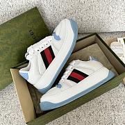 Gucci Sneaker With Web White Blue - 4