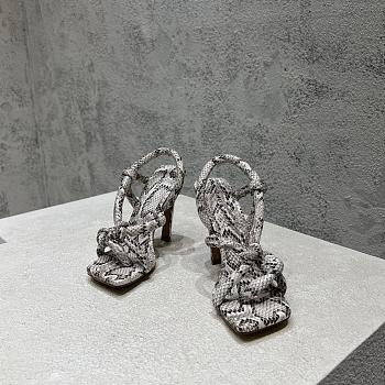 Bottega Veneta Snakeskin Print Leather Jimbo Sandals 10cm