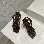 Bottega Veneta Snakeskin Print Leather Brown Jimbo Sandals 10cm - 1