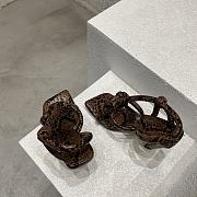 Bottega Veneta Snakeskin Print Leather Brown Jimbo Sandals 10cm - 4