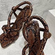 Bottega Veneta Snakeskin Print Leather Brown Jimbo Sandals 10cm - 2