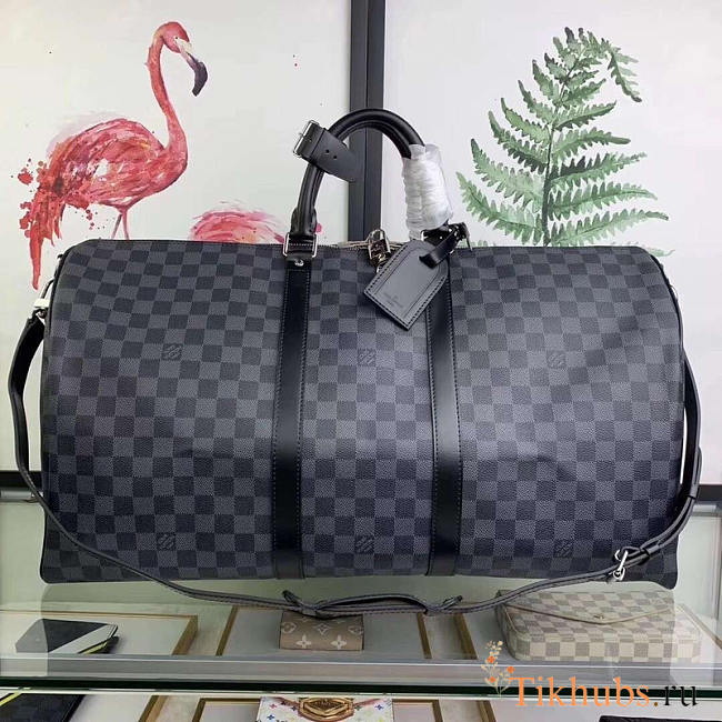 Louis Vuitton LV Keepall Bandouliere Damier Graphite 55x29x23cm - 1