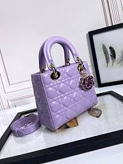 Dior Small Lady Bag Purple Lambksin Purple Hardware 20cm - 6