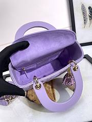 Dior Small Lady Bag Purple Lambksin Purple Hardware 20cm - 3