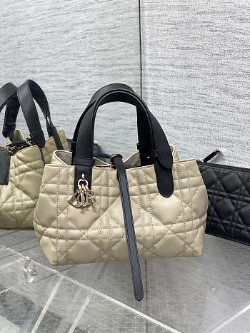 Dior Small Toujours Bag Rope Beige Black 23 x 14 x 12 cm