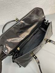 Prada Medium Leather Shoulder Bag Black 31x15x12cm - 6