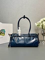 Prada Medium Leather Handbag Blue 32x15.5x12cm - 2