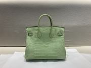 Hermes Birkin 25 Bag Crocodile Light Green Silver 25cm - 2