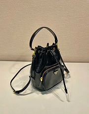 Prada Bucket Bag Black Leather 23x18x12cm - 5