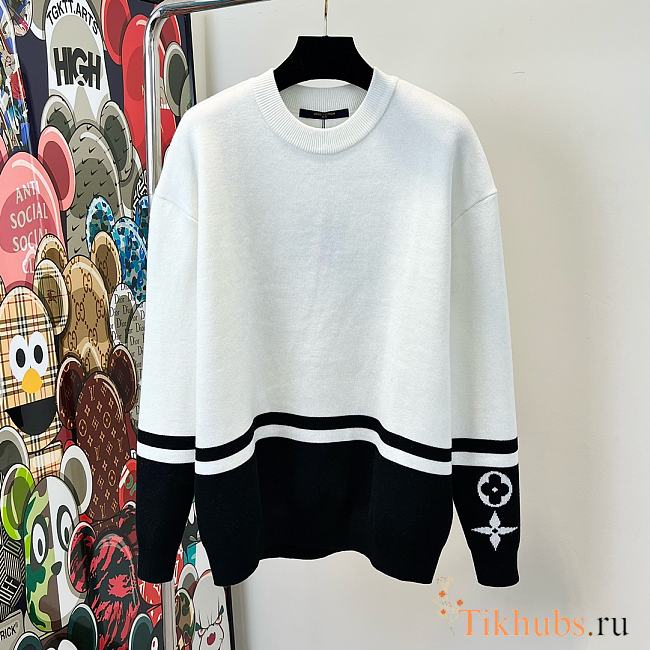 Louis Vuitton LV White Black Sweater - 1