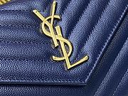 YSL Envelope Chain Wallet Blue Gold Hardware 22.5x14x4cm - 3