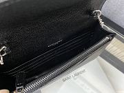 YSL Woc Wallet Chain Bag Black Silver 19cm - 6