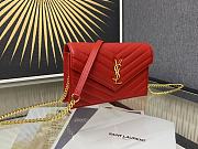 YSL Woc Wallet Chain Bag Red Gold 19cm - 5