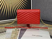 YSL Woc Wallet Chain Bag Red Gold 19cm - 2