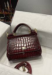 Dolce & Gabbana Sicily Handbag Red Crocodile 20cm - 1