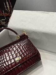 Dolce & Gabbana Sicily Handbag Red Crocodile 20cm - 6