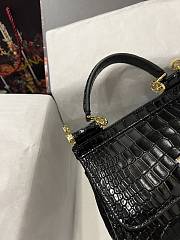 Dolce & Gabbana Sicily Handbag Black Crocodile 20cm - 5