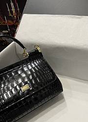 Dolce & Gabbana Sicily Handbag Black Crocodile 20cm - 2