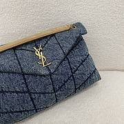 YSL Puffer Medium Suede Blue Denim 35x23x13.5cm - 5