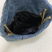 YSL Puffer Medium Suede Blue Denim 35x23x13.5cm - 2