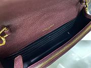 YSL Woc Wallet Chain Bag Red Wine Gold 19cm - 6