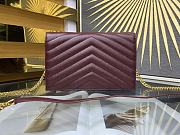 YSL Woc Wallet Chain Bag Red Wine Gold 19cm - 3