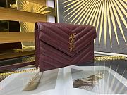 YSL Woc Wallet Chain Bag Red Wine Gold 19cm - 4