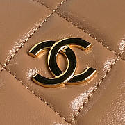 Chanel Clutch With Chain Shiny Lambskin Gold Milky Tea 18.5cm - 4