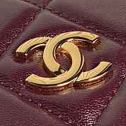 Chanel Clutch With Chain Shiny Lambskin Gold Burgundy 18.5cm - 6