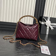 Chanel Clutch With Chain Shiny Lambskin Gold Burgundy 18.5cm - 4