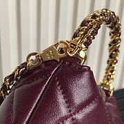 Chanel Clutch With Chain Shiny Lambskin Gold Burgundy 18.5cm - 3