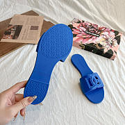 Dolce Gabbana Dg Logo Rubber Slippers Blue - 4