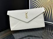 YSL Cassandre Large Envelope Pouch White Gold 29.5×18×4.5cm - 1