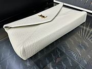 YSL Cassandre Large Envelope Pouch White Gold 29.5×18×4.5cm - 4