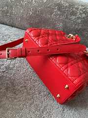 Dior Medium Lady Bag Red Gold Lambskin 24cm - 6