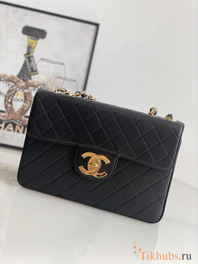 Chanel Jumbo Flap Bag Black Caviar Gold 30x21x8cm - 1