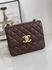 Chanel Flap Bag Brown Lambskin Gold 25x20x9cm - 1