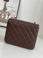 Chanel Flap Bag Brown Lambskin Gold 25x20x9cm - 5