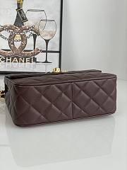 Chanel Flap Bag Brown Lambskin Gold 25x20x9cm - 4