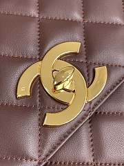 Chanel Flap Bag Brown Lambskin Gold 25x20x9cm - 3