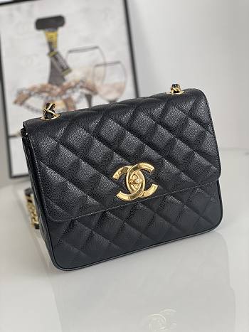 Chanel Flap Bag Black Caviar Gold 25x20x9cm