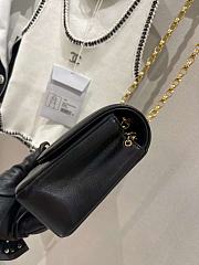 Chanel Diana Flap Bag Black Lambskin Gold 20cm - 6