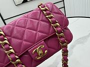 Chanel Classic Flap Bag Leather Pink 20x13x4.5cm - 2